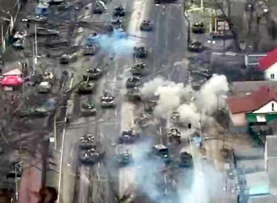 Танковые бои 8-9 марта на подступах к Киеву. Видео с беспилотников (15 видео, 2022)