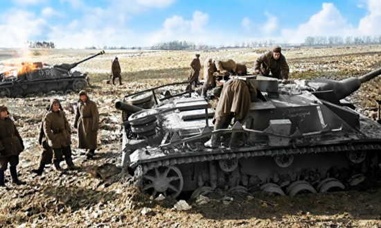 Уникальная хроника разгрома 1-й танковой армии Хубе. (1944)