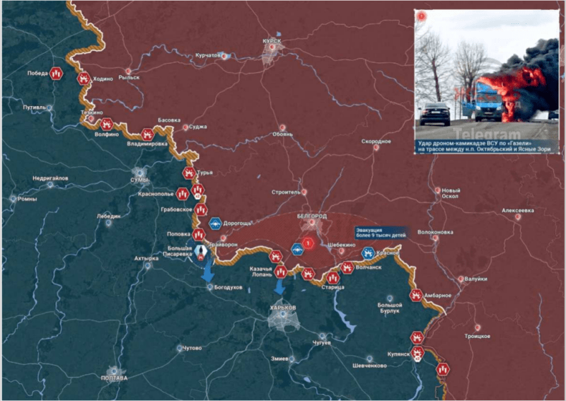 26.03.2024 Ситуация в зоне специальной военной операции на Украине. Карта боевых действий на Авдеевском, Бахмутском, Запорожском направлении. (15 видео)