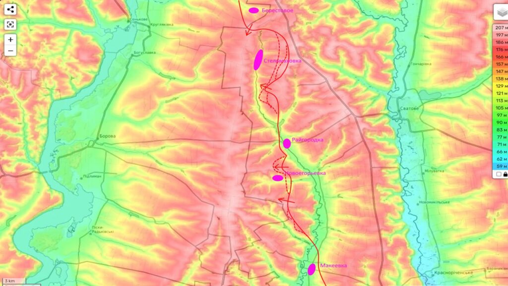 Карта боев Боровское направление: Новоегорьевка.