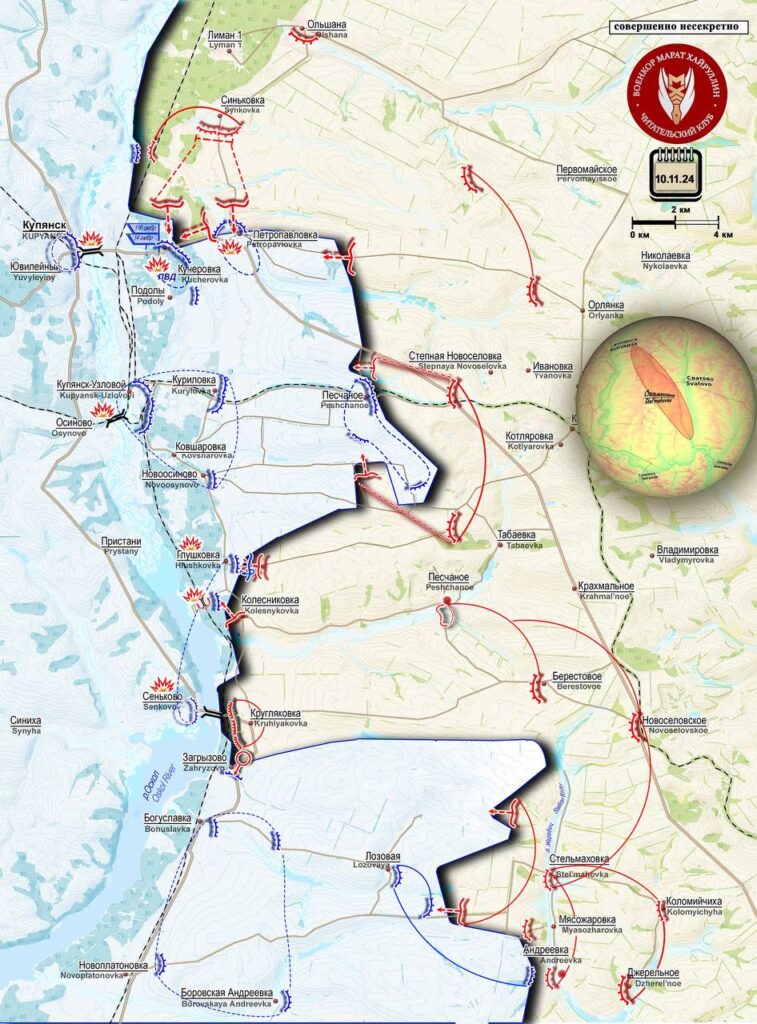 11.11.2024 Враг прорывается в Курской области. Ожесточенные бои в Глушковском районе. ВСУ стягивают резервы и контратакуют на Суджанском направлении. Карта боевых действий. (7 видео)