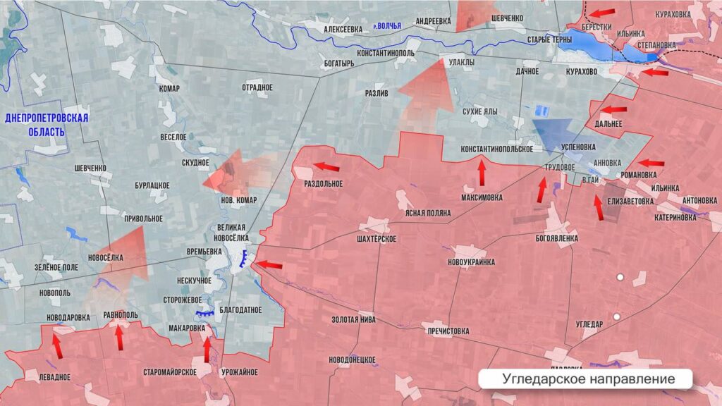 02.12.2024 На Покровском фронте российские войска освободили Старые Терны и продолжают наступление на Курахово, Пушкино и Новопустынку. Активные бои идут в Лысовке и Сухом Яре. Карта боев. (12 видео)